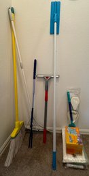 Lot Of Long Handled Cleaning Supplies