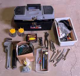 Variety Of Small Tools And Toolbox