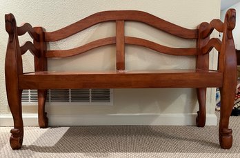 Wooden Arched Back Indoor Bench