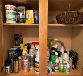 Cabinet Full Of Household Cleaning & Home Care Items