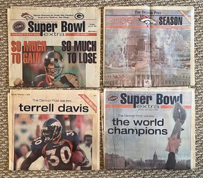 Broncos Superbowl Newspapers Featuring Terrell Davis