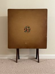 Vintage Square Fold Up Table With Floral Pattern