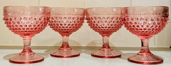4 Sorbet / Dessert Colored Glass Cups