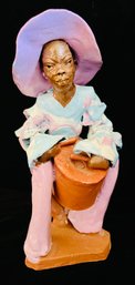 Jamaican Clay Hand Painted And Formed Figurine