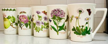 5 Portmeirion Mugs, From Botanic Garden And Apple Harvest Collections