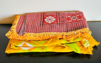Vintage Retro Cannon Curved Blanket & Asian Looped Patterned Throw