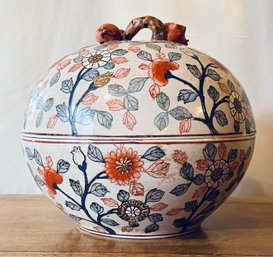 Vintage Chinese Floral Porcelain Jar