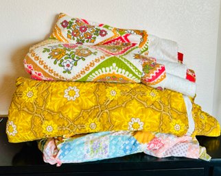 Three Vintage Retro, Quilt, Patchwork Blankets