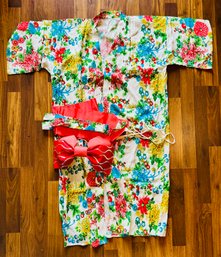 Floral Kimono With Waist Tie Accessories