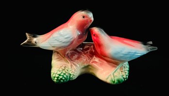 Royal Copeland Lovebirds On Nest Figurine