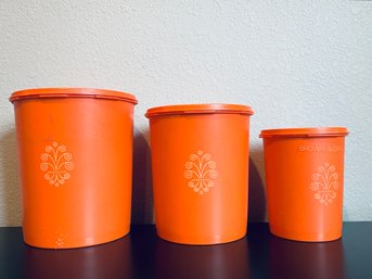 Vintage Orange Tupperware Containers