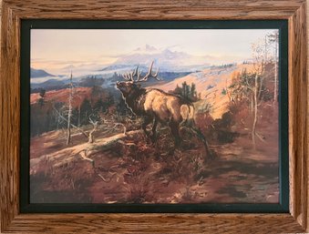 C.M. Russell - 'The Elk' - Framed Art Print