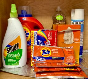Lot Of Household Chemicals, Including Laundry Detergent, Cleaners And More