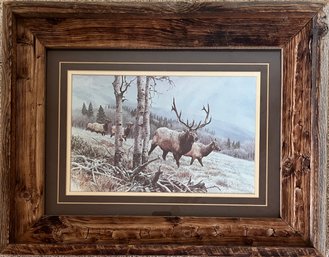 Tom Becham - Framed Art Print Featuring Elk In A Meadow