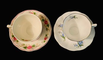 Pair Of European Porcelain Teacups And Saucers