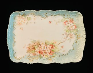 T & V France Limoges Hand Painted Porcelain Platter