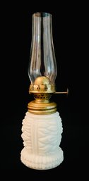 Antique Milk Glass Oil Lamp