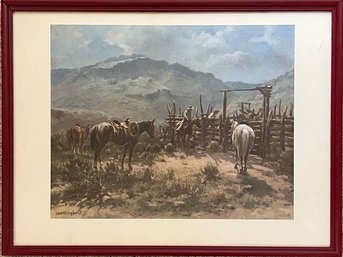 Olaf Wieghorst - 'Mountain Corral' - Framed Art Print