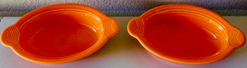 Two Orange Serving Bowl Plates  By Fiesta Ware