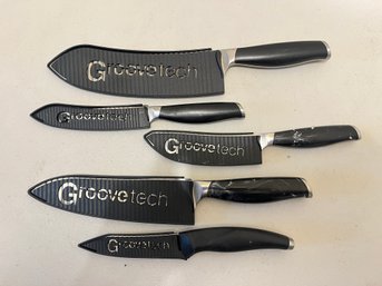 GrooveTech Knife Set With Protectors - Set Of 5