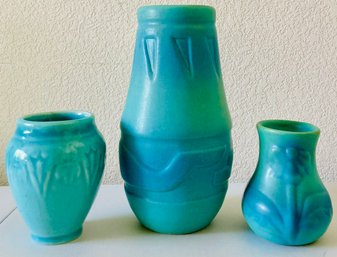 Ceramic Turquoise Vases By Van Briggle And Rookwood