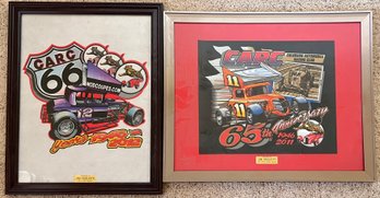 Two (2) Framed Art Prints From The Colorado Automobile Racing Club, 2012 & 2011