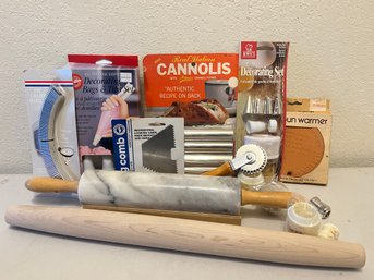 Pies, Cakes, Canoli, And More! - Marble Rolling Pin, Canoli Rollers, Decorating Set, And So Much More!