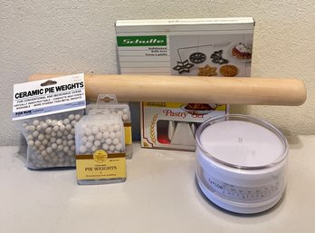Baking Kit - Pie Weights, Rolling Pin, Taylor Scale, Pastry Decoration Set, Roselle Maker