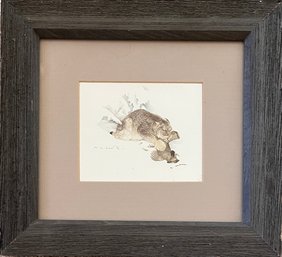 Glen Loats - 'Canada Lynx With Ruffed Grouse' - Framed Art Print