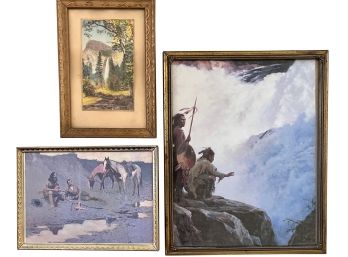 Framed Art Prints - Falls In Yosemite, Remington 'A Year On The Cimmaron', Terpening 'The Force Of Nature'