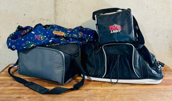 Lot Of Duffle Bags And Lunchboxes