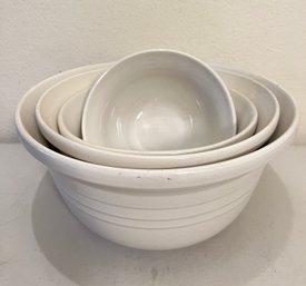 White Ceramic Mixing Bowls - Set Of 4