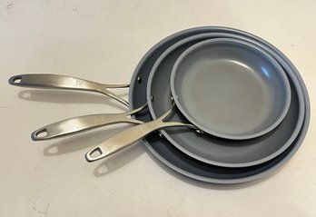 Set Of Three Zwillig Henckels Non-stick Skillets - 8, 10, 12 Inches