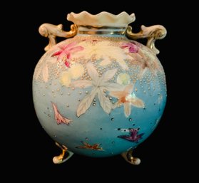 Hand Painted Nippon Three Footed Vase