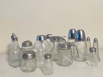 Assorted Glass Kitchen Containers - Cruets, Shakers, Pourers And More!
