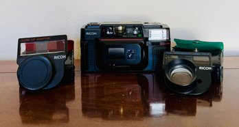 Ricoh FF-3 AF 35mm Point And Shoot Camera With Auto-focus, Including Close-up And Telephoto Adapters