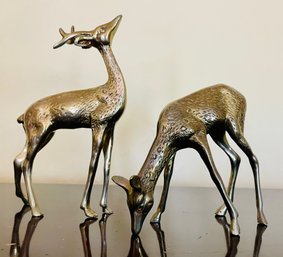 Mid Century Modern Brass Deer Figurines