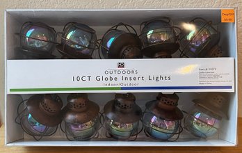 Outdoor 10 Ct Globe Insert Lights-brand New