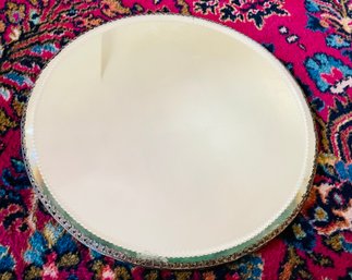 Antique Round Mirror Tray