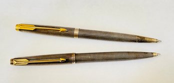 Pair Of Parker 75 Sterling Silver Ballpoint Pens
