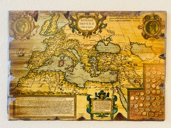 Wood Map Of The Roman Empire Wall Decor