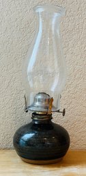 Vintage Oil Lamp With Pottery Base From Botswana