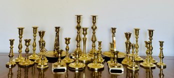 Huge Lot Of Baldwin Brass Candle Holders