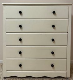 Vintage White 5 Drawer Wood Dresser