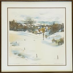 New England Snowfield Hand Painted Print, Numbered 191 Of 250, Signed By Artist