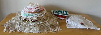 Huge Assortment Of Hand Crafted Doilies