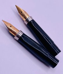 Duo Of Parker Fountain Pen Replacements With 18k And 14k Nibs