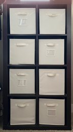 Large 8 Cube Wood Storage Shelf With Bins
