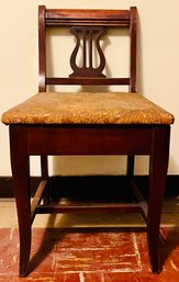 1940s Lyre Back Sewing Chair With Storage