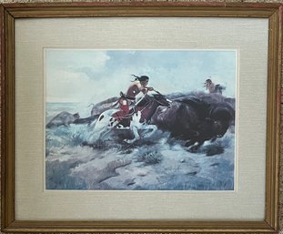 CM Russell - 'Buffalo Hunt No. 4' - Framed Art Print